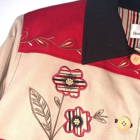 Women's Drapers & Damons Large Button Up Beaded Jacket - Picture 3 of 12